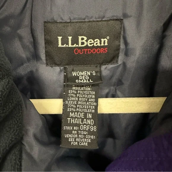 VTG LL Bean Winter Coat Purple Black Small